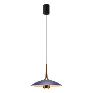 MAXLIGHT P0675 - LED-riippuvalaisin vaijerilla MANUKA LED/12W/230V halkaisija 28 cm kultainen/sininen