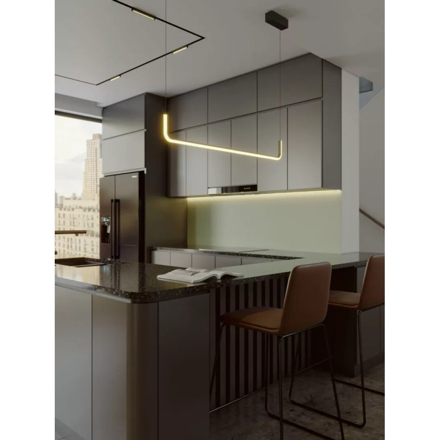MAXLIGHT PO644 - LED-riippuvalaisin kaapelilla URUS LED/17W/230V musta