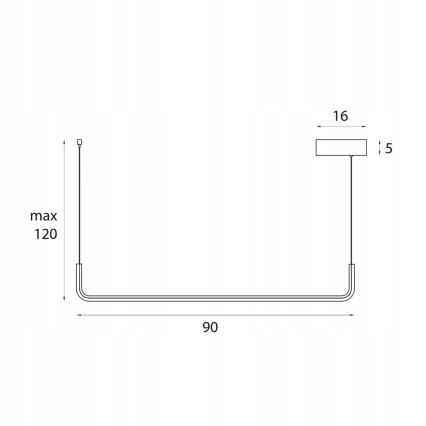 MAXLIGHT PO644 - LED-riippuvalaisin kaapelilla URUS LED/17W/230V musta