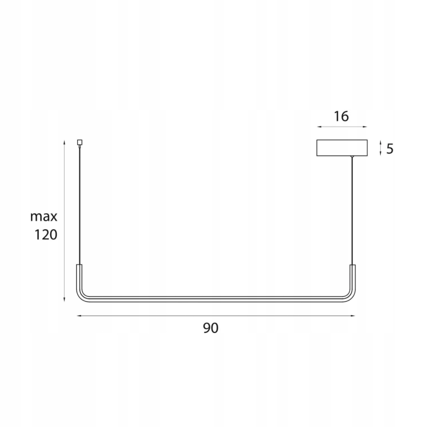 MAXLIGHT PO644 - LED-riippuvalaisin kaapelilla URUS LED/17W/230V musta