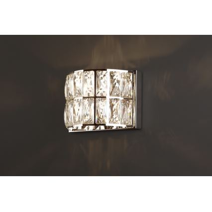 MAXLIGHT W0204 - Seinävalaisin DIAMANTE 1xG9/42W/230V kiiltävä kromi