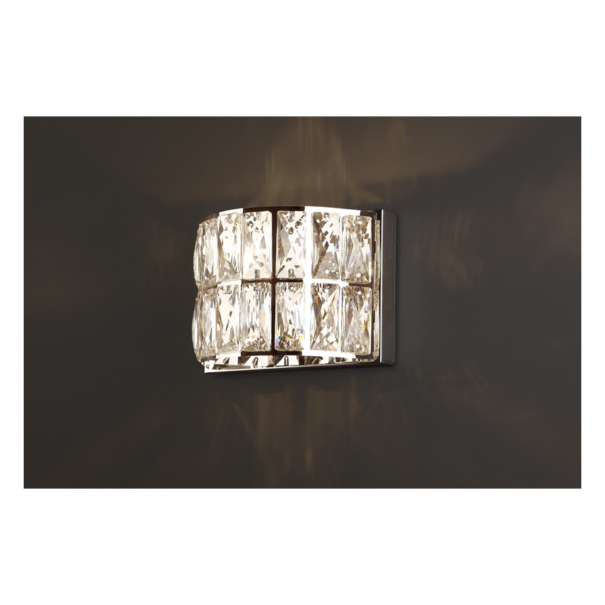 MAXLIGHT W0204 - Seinävalaisin DIAMANTE 1xG9/42W/230V kiiltävä kromi