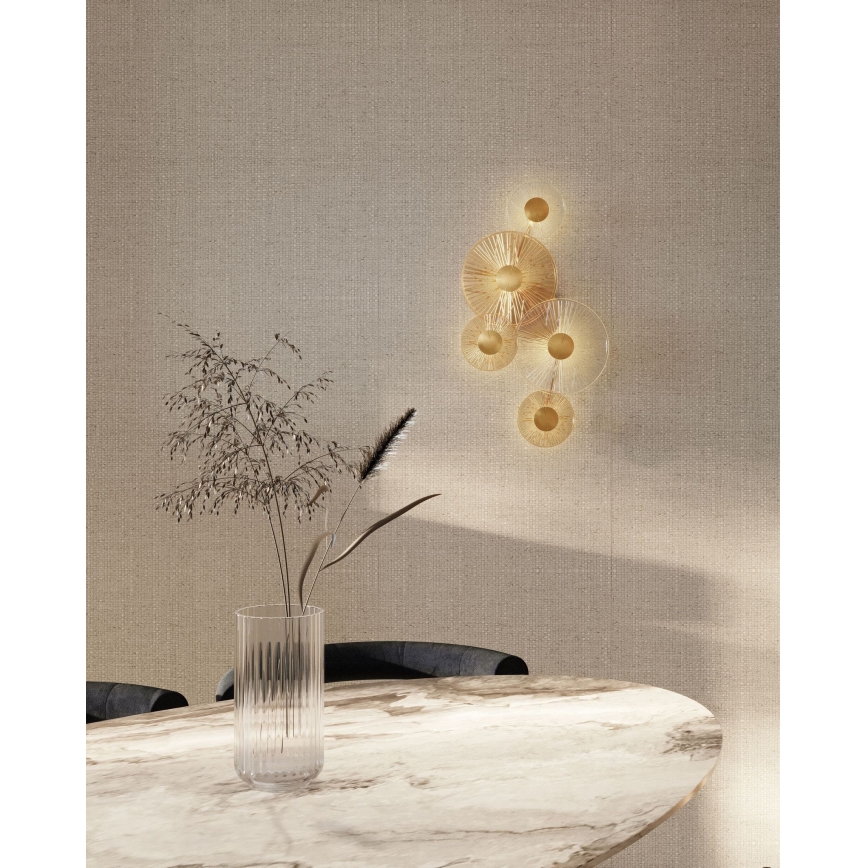 MAXLIGHT W0357 - LED-seinävalaisin ALLURE 5xLED/5W/230V kulta