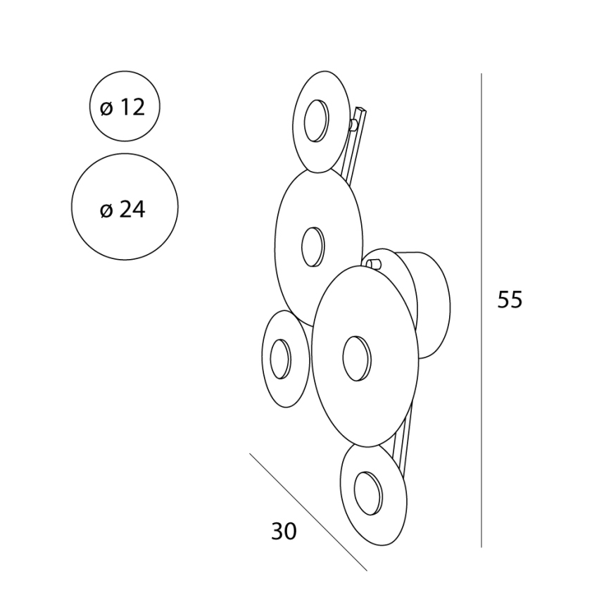 MAXLIGHT W0357 - LED-seinävalaisin ALLURE 5xLED/5W/230V kulta