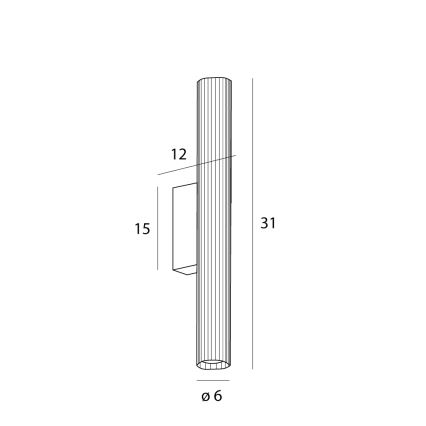 MAXLIGHT W0364 - LED-seinävalaisin kylpyhuoneeseen FAYETTE LED/6W/230V 31 cm IP44 kulta