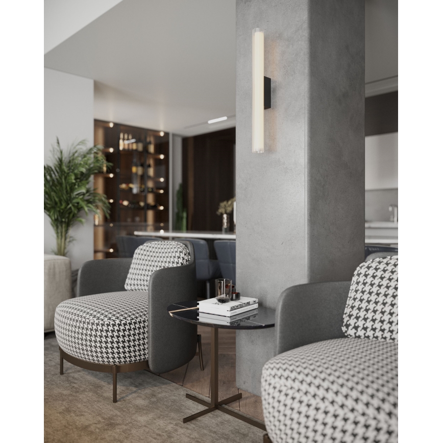 MAXLIGHT W0365 - LED-seinävalaisin kylpyhuoneeseen FAYETTE LED/12W/230V 61 cm IP44 musta