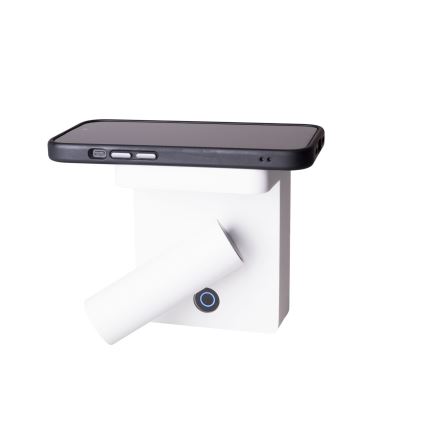 MAXLIGHT W0373 - LED-seinävalaisin langattomalla latauksella LOFER LED/7W/230V valkoinen