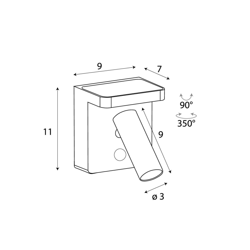 MAXLIGHT W0373 - LED-seinävalaisin langattomalla latauksella LOFER LED/7W/230V valkoinen