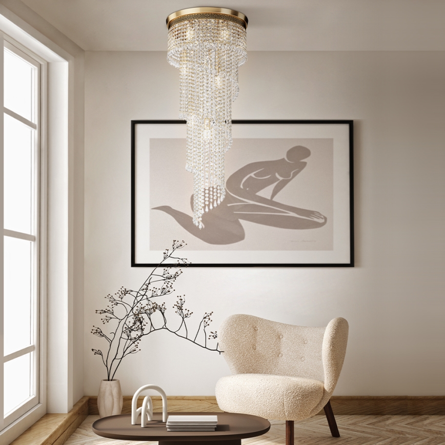 Maytoni DIA522-CL-12-G - Kattovalo CASCADE 12xE14/60W/230V