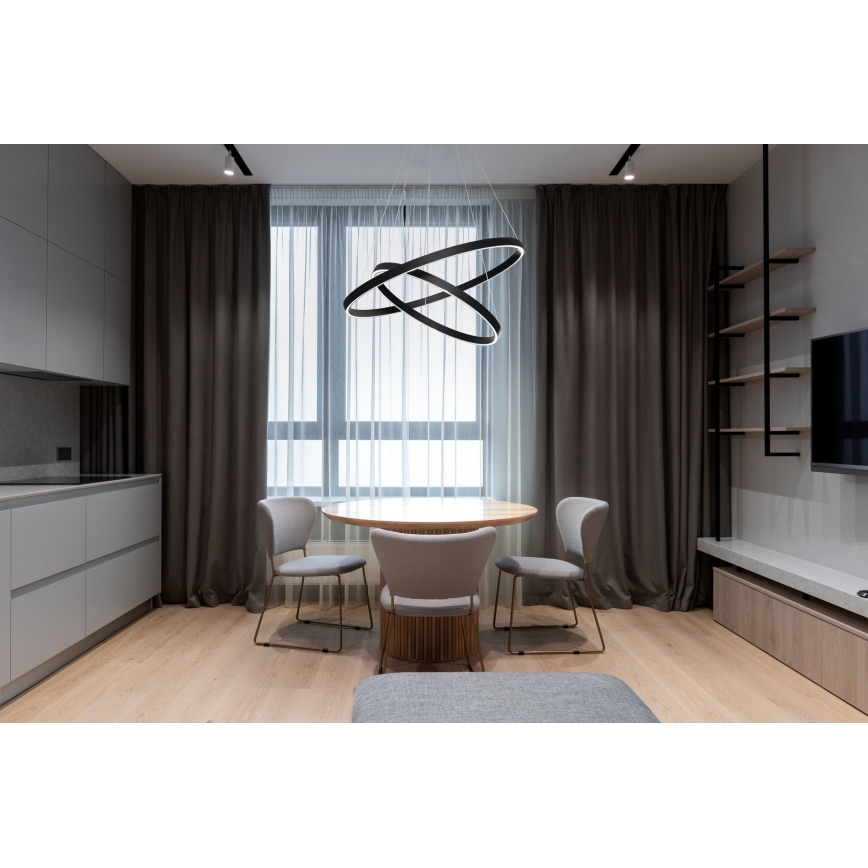 Maytoni MOD058PL-L55B3K - LED-kattokruunu johdossa RIM LED/61W/230V 3000K halkaisija 60 cm musta