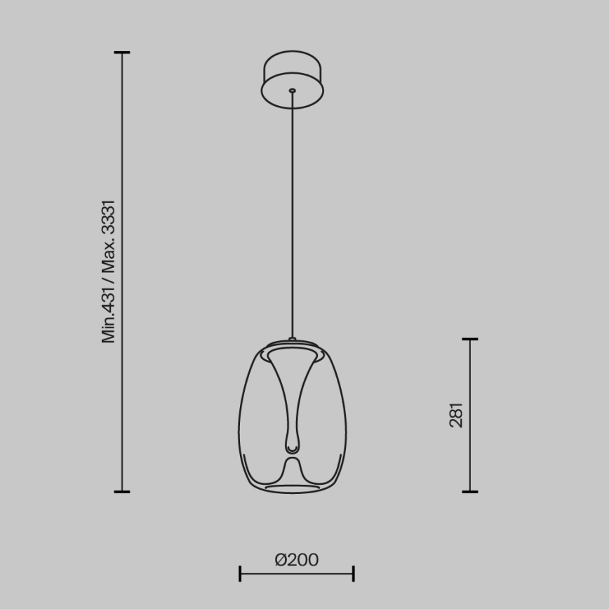 Maytoni MOD282PL-L8G3K - LED-kattokruunu johdossa SPLASH LED/7W/230V 3000K kulta