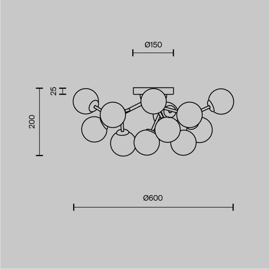 Maytoni MOD545CL-12BS - Kattovalaisin DALLAS 12xG9/28W/230V, kultainen