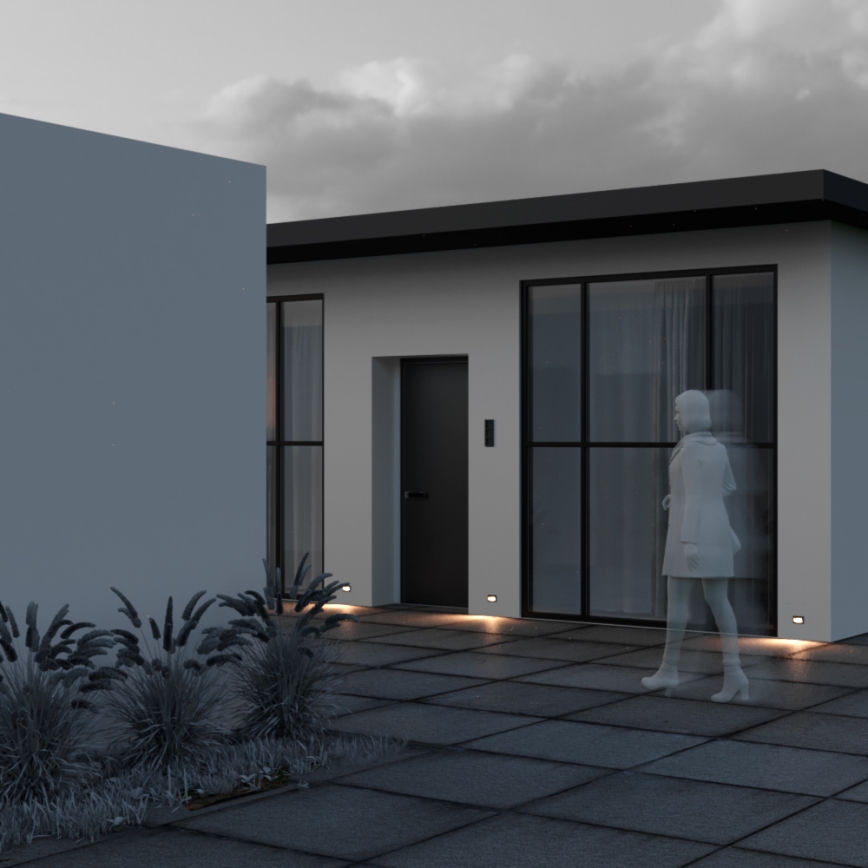 Maytoni O045SL-L3B3K - Upotettu LED-ulkovalo BOSCA LED/3W/230V 3000K IP65 musta