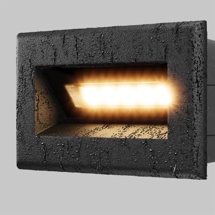 Maytoni O045SL-L3B3K - Upotettu LED-ulkovalo BOSCA LED/3W/230V 3000K IP65 musta