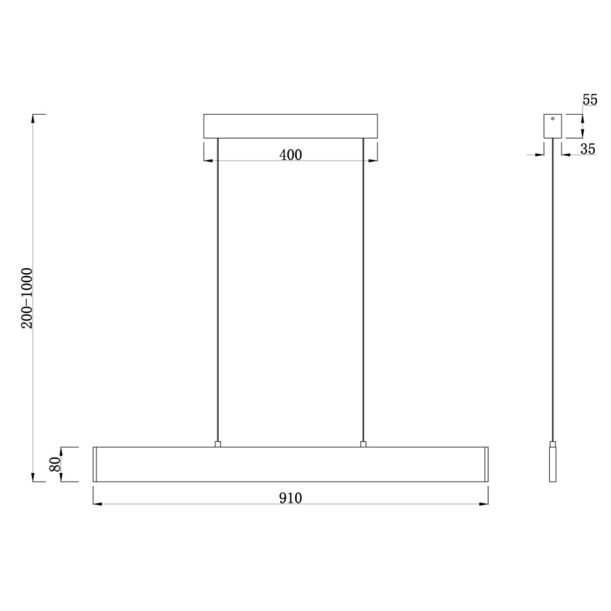 Maytoni P010PL-L23B4K - LED-kattokruunu johdossa STEP LED/23W/230V 4000K 91 cm musta