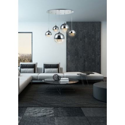 Maytoni P140-PL-170-5-N - Kattokruunu johdossa FERMI 5xE27/60W/230V kiiltävä kromi