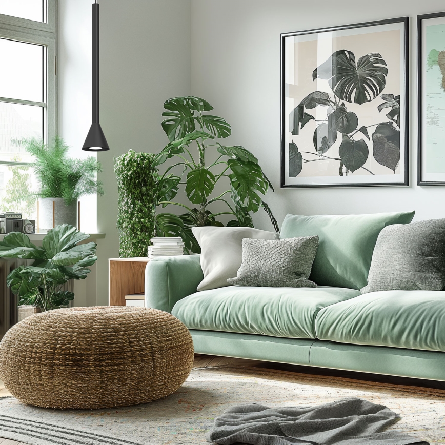 MAZZO-johdollinen riippuvalaisin 1xGU10/8W/230V, musta