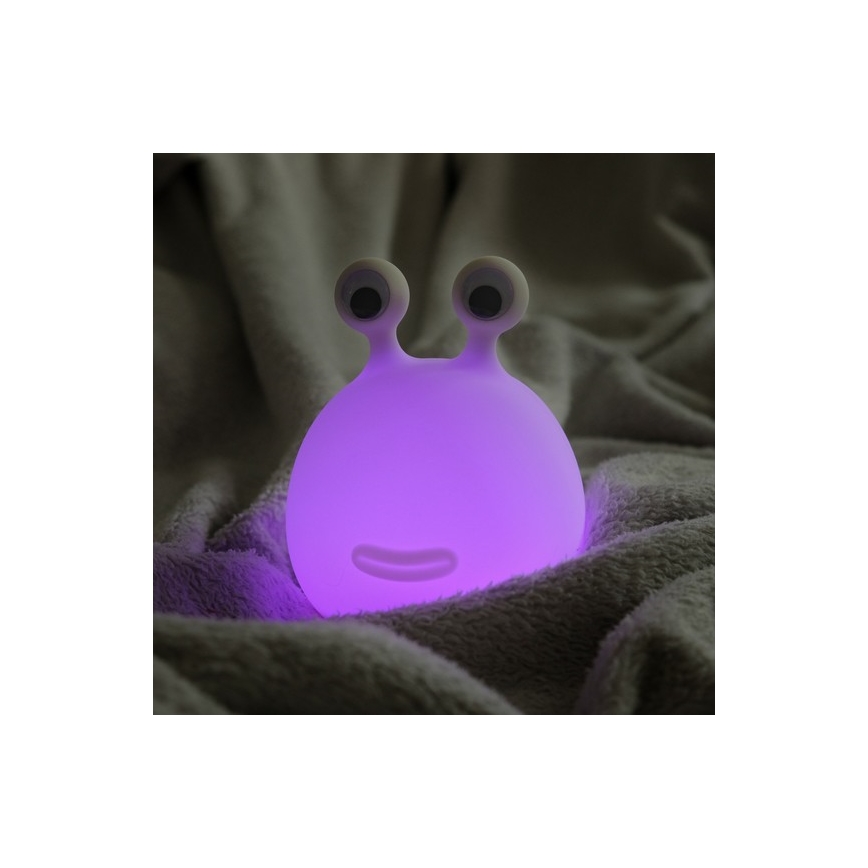 MegaLight - LED RGB Himmennettävä ladattava lasten kosketus lamppu MOMO MOON LED/5V