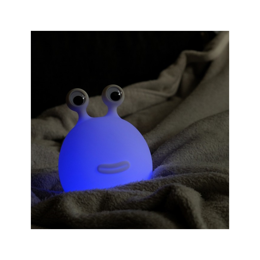 MegaLight - LED RGB Himmennettävä ladattava lasten kosketus lamppu MOMO MOON LED/5V