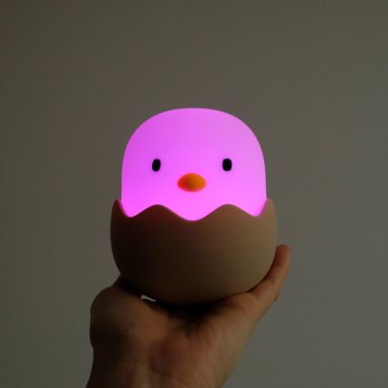 MegaLight - LED RGB himmennettävä ladattava lasten kosketuslamppu EGGY EGG LED/5V