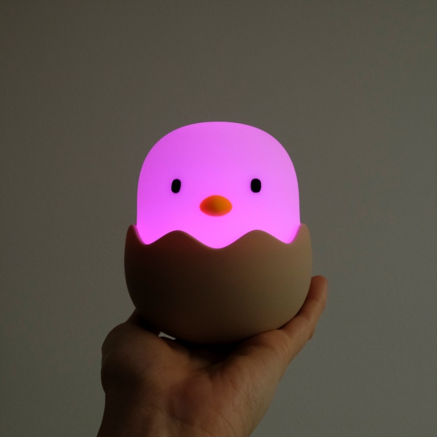 MegaLight - LED RGB himmennettävä ladattava lasten kosketuslamppu EGGY EGG LED/5V