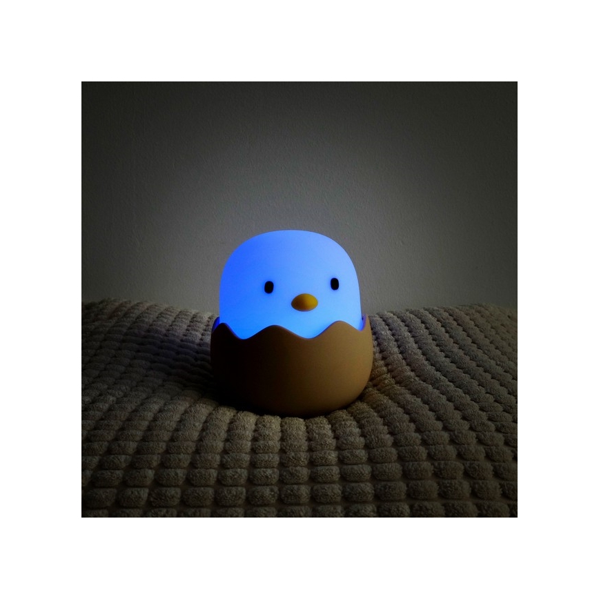 MegaLight - LED RGB himmennettävä ladattava lasten kosketuslamppu EGGY EGG LED/5V