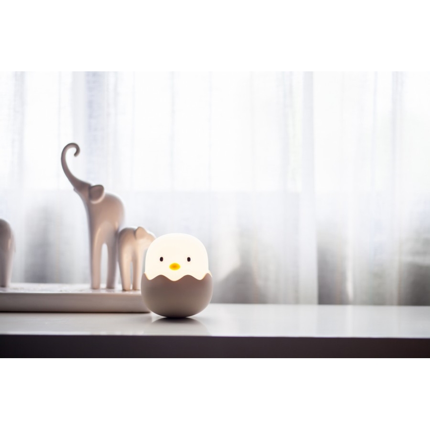 MegaLight - LED RGB himmennettävä ladattava lasten kosketuslamppu EGGY EGG LED/5V