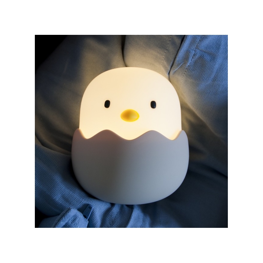 MegaLight - LED RGB himmennettävä ladattava lasten kosketuslamppu EGGY EGG LED/5V