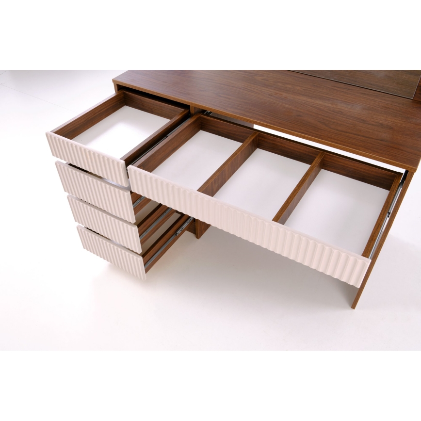 Meikkipöytä AMORIO 120x55 cm, kashmir/pähkinäkuvio