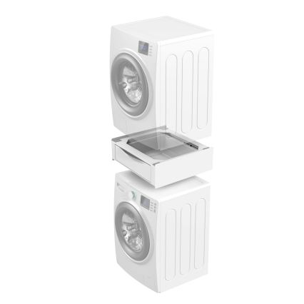 Meliconi 656112 - Jalusta pesukoneelle ja kuivausrummulle, ulosvedettävällä 28 l säilytystilalla, valkoinen