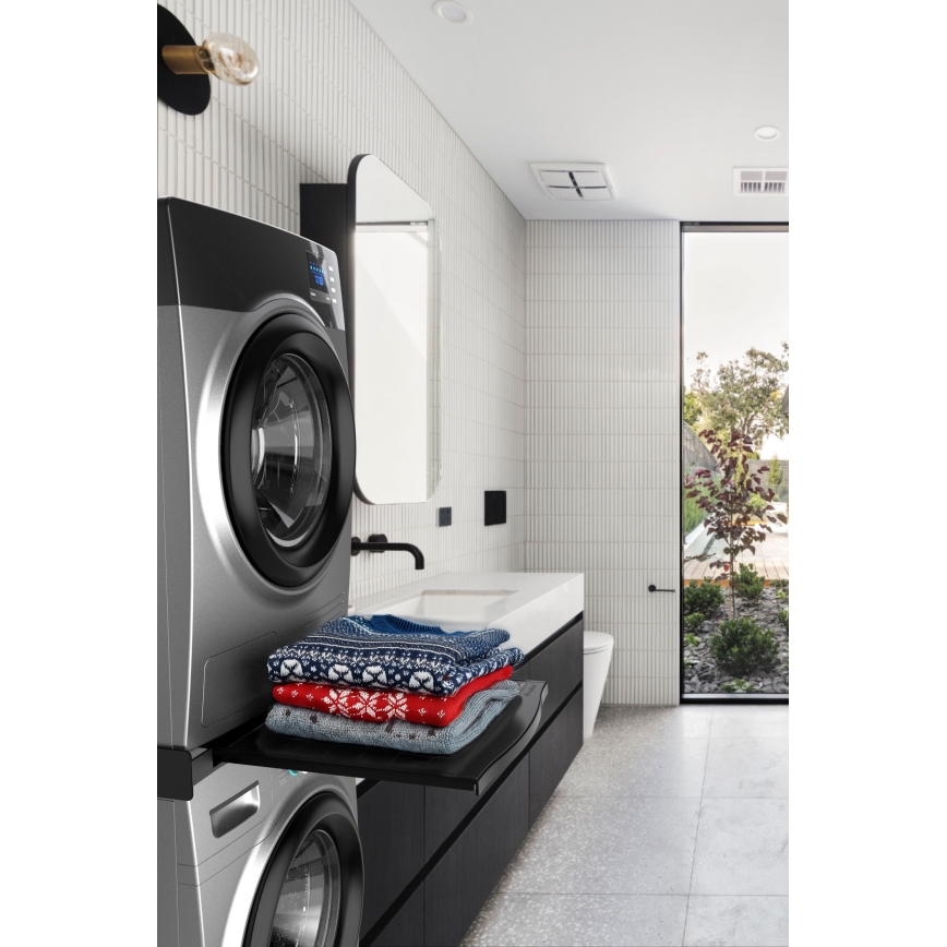 Meliconi 656136 - 60 cm jalusta pesukoneelle ja kuivausrummulle vetolaatikolla, musta