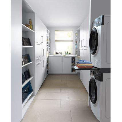 Meliconi 656136 - 60 cm jalusta pesukoneelle ja kuivausrummulle vetolaatikolla, musta