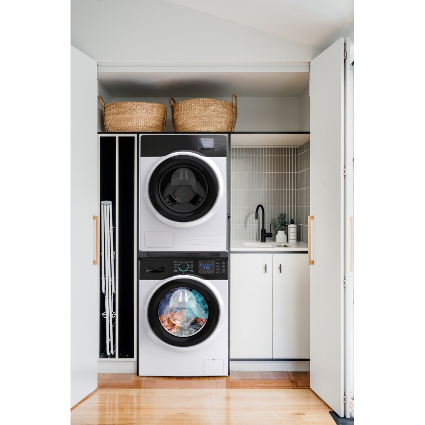 Meliconi 656136 - 60 cm jalusta pesukoneelle ja kuivausrummulle vetolaatikolla, musta