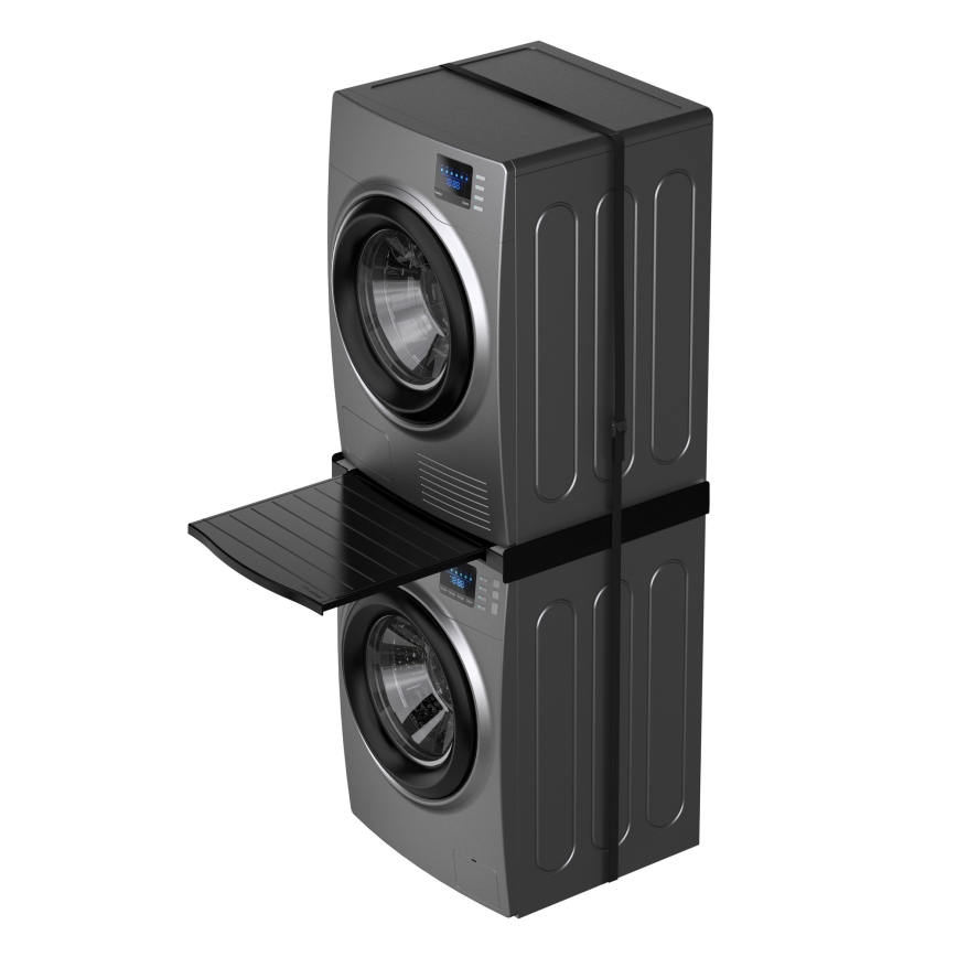 Meliconi 656136 - 60 cm jalusta pesukoneelle ja kuivausrummulle vetolaatikolla, musta