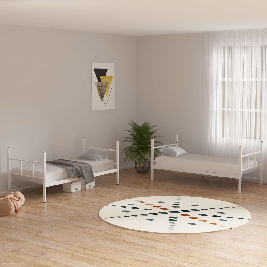 Metallinen kerrossänky MAVEN 90x200 cm valkoinen kantavuus 2x100 kg