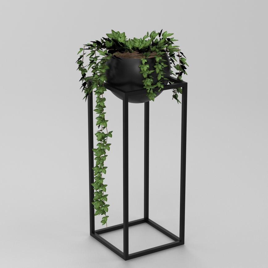 Metallinen kukkaruukku 81,3x29 cm musta