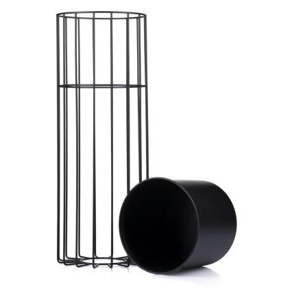 Metallinen kukkaruukku LOFT 55x20 cm musta