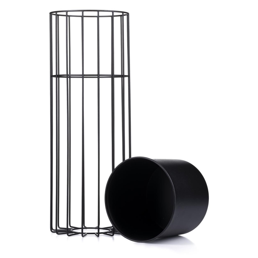 Metallinen kukkaruukku LOFT 55x20 cm musta