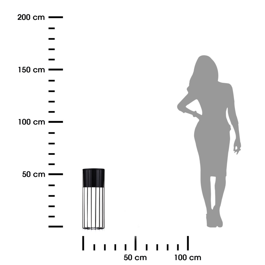 Metallinen kukkaruukku LOFT 55x20 cm musta