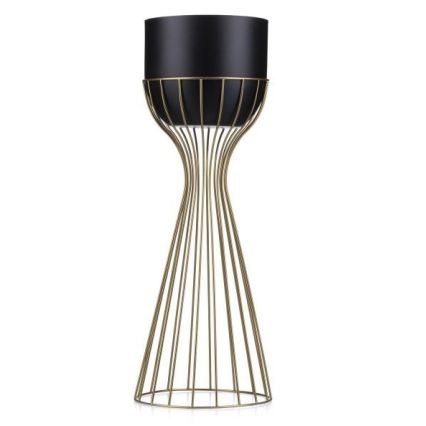 Metallinen kukkaruukku LOFT 56x20 cm kulta/musta