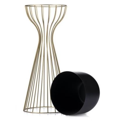 Metallinen kukkaruukku LOFT 56x20 cm kulta/musta