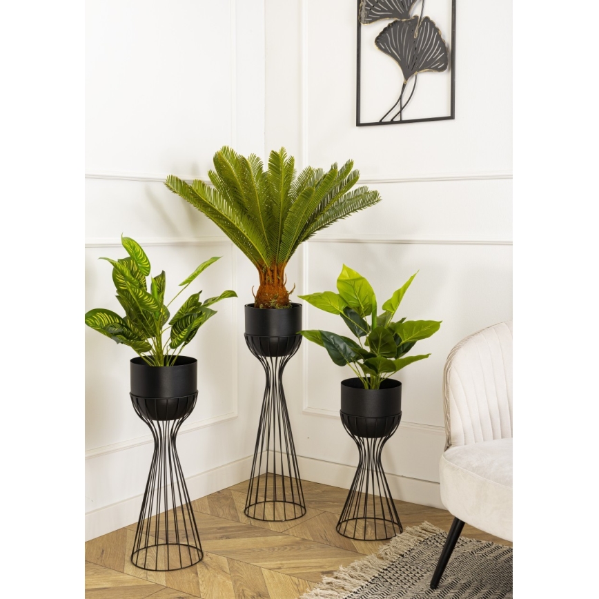 Metallinen kukkaruukku LOFT 56x20 cm musta