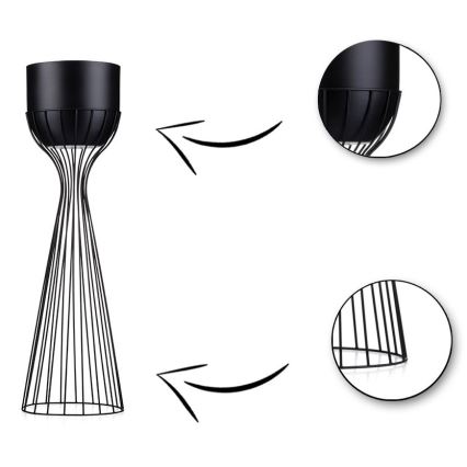 Metallinen kukkaruukku LOFT 56x20 cm musta