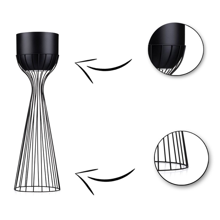 Metallinen kukkaruukku LOFT 56x20 cm musta