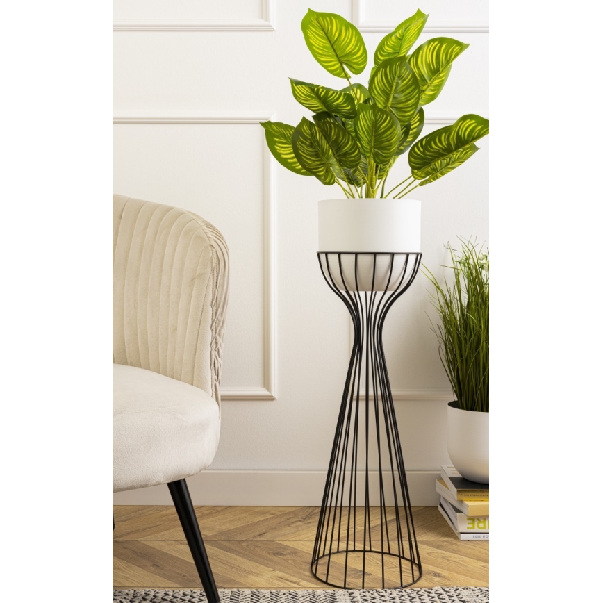 Metallinen kukkaruukku LOFT 56x20 cm musta/valkoinen