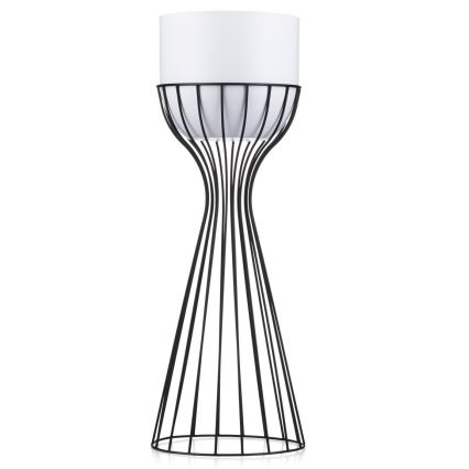 Metallinen kukkaruukku LOFT 56x20 cm musta/valkoinen