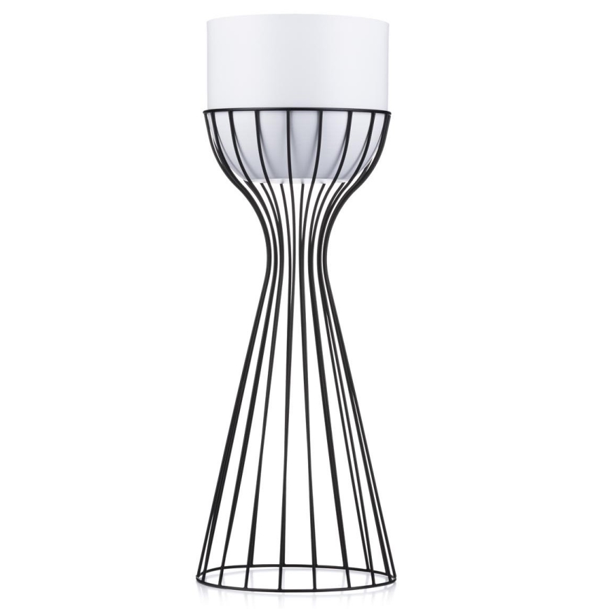 Metallinen kukkaruukku LOFT 56x20 cm musta/valkoinen