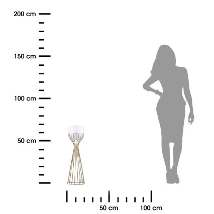Metallinen kukkaruukku LOFT 68x20 cm kulta/valkoinen