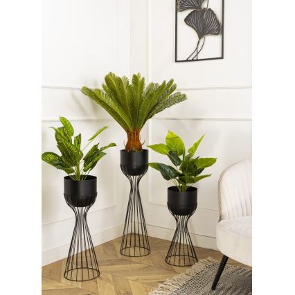 Metallinen kukkaruukku LOFT 68x20 cm musta