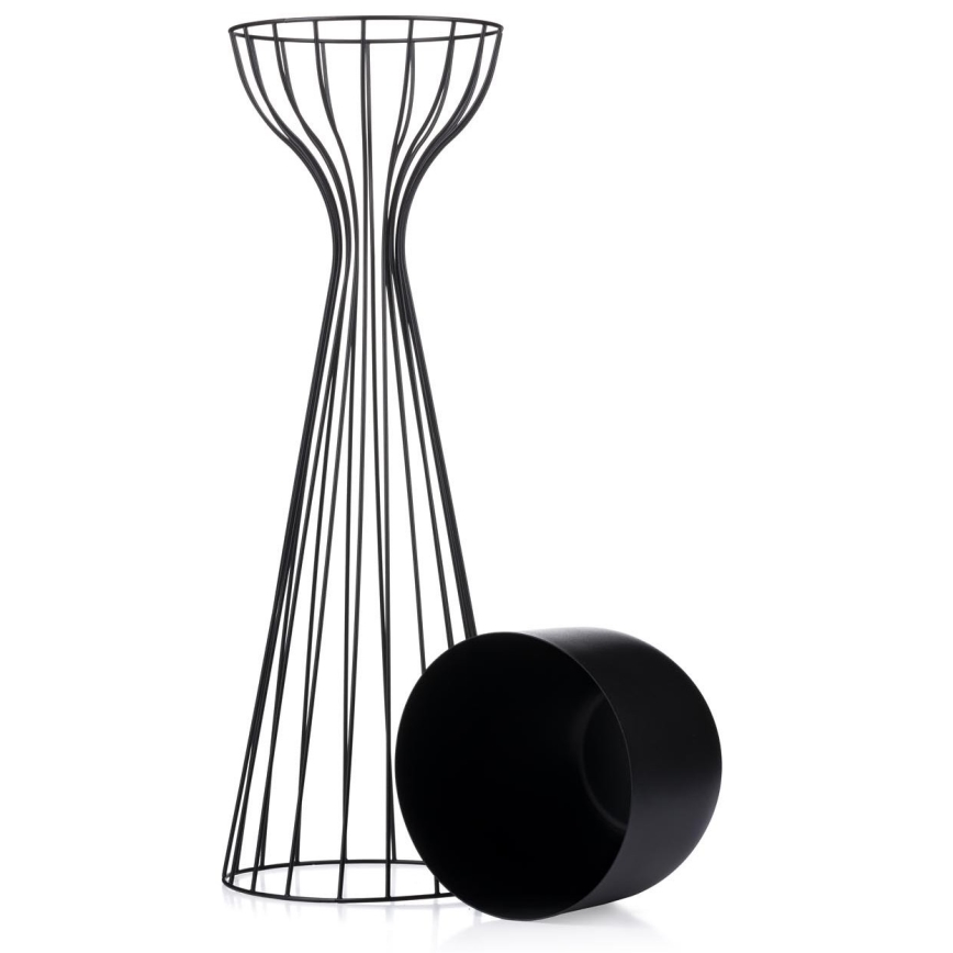 Metallinen kukkaruukku LOFT 68x20 cm musta